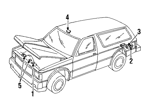 1992 Oldsmobile Bravada Information Labels Diagram