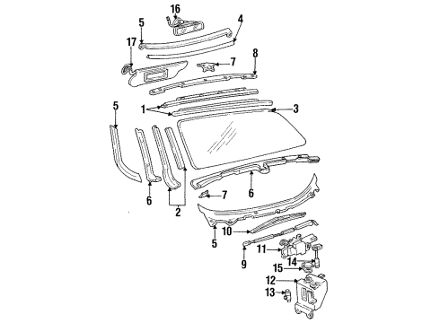 1993 Cadillac Allante Wiper & Washer Components Diagram