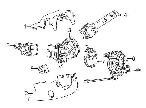 2014 Cadillac ELR Shroud, Switches & Levers Diagram