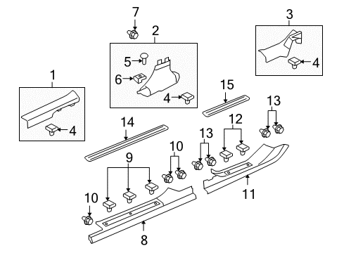 2008 Pontiac G8 Retainer,Rear Side Door Opening Floor Carpet Diagram for 92172476