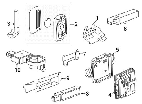 2020 Buick Encore GX Transmitter Assembly, R/Con Dr Lk & Theft Dtrnt Diagram for 13530511