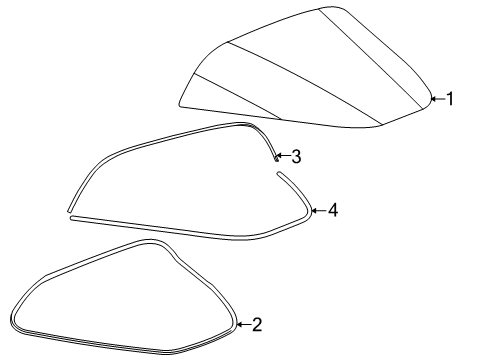 2005 Chevy Corvette Seal Assembly, Rear Compartment Lift Window Rear Auxiliary Diagram for 15225546