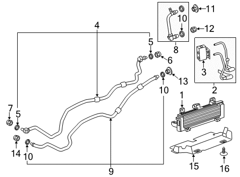 2019 GMC Sierra 2500 HD Cooler Assembly, Trans Fluid Auxiliary Diagram for 84173164