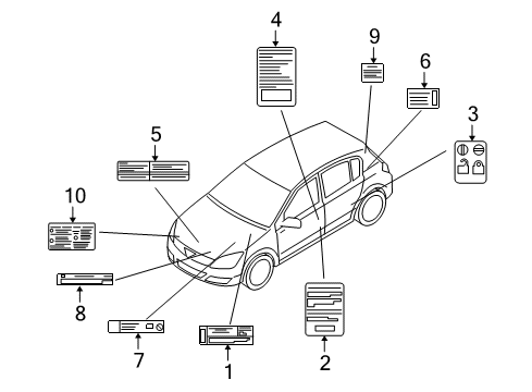 2008 Saturn Astra Label,Hydraulic Brake Fluid Caution Diagram for 12762025