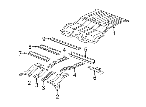 2007 Hummer H3 Reinforcement,Body Mount Diagram for 15876940