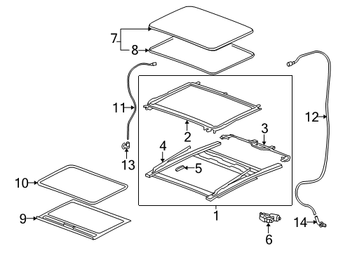 2005 Chevy Malibu Sunroof, Body Diagram 1 - Thumbnail