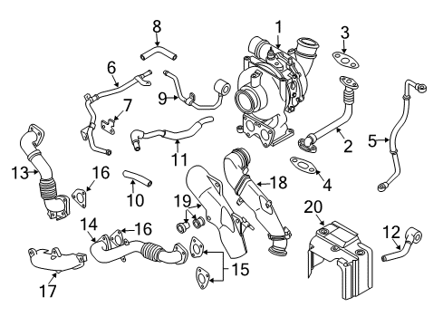 2011 GMC Savana 3500 Pipe Assembly, Turbo Coolant Return Diagram for 12644237