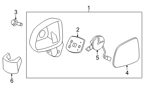 2013 Chevy Captiva Sport Cover,Outside Rear View Mirror Bracket Diagram for 19177106