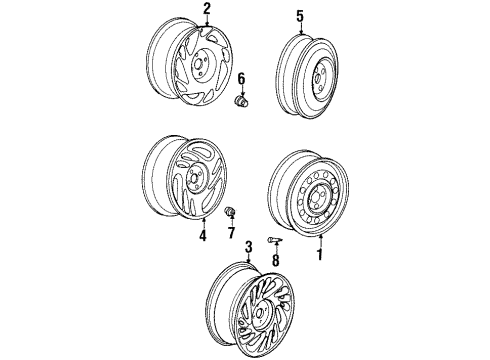 1998 Saturn SC1 Wheels Diagram