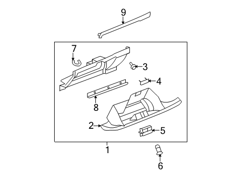 2012 Cadillac Escalade ESV Glove Box Diagram