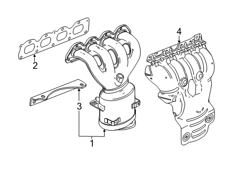 2012 Chevy Sonic Exhaust Manifold Assembly (W/ 3Way Catalytic Converter) Diagram for 25197189