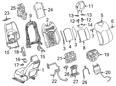 2020 Cadillac CT6 Passenger Seat Components Diagram 5 - Thumbnail