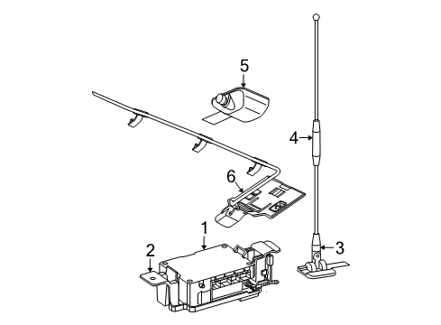 2003 Saturn Ion Antenna Asm,Comn Module Diagram for 22681629