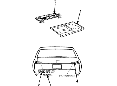 1984 Pontiac Parisienne Emblem Assembly Diagram for 20087230