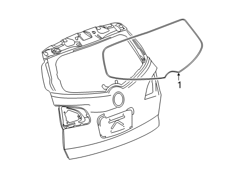 2014 Chevy Traverse Lift Gate - Glass & Hardware Diagram