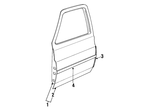 1988 Chevy Blazer Door & Components, Exterior Trim, Body Diagram