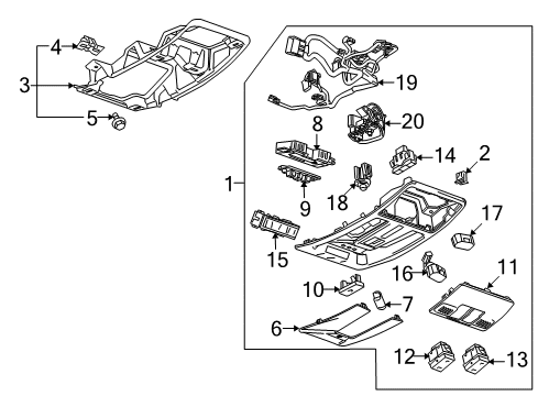 2011 Cadillac SRX Cover, Roof Console Opening *Light Ttnum Diagram for 25964506