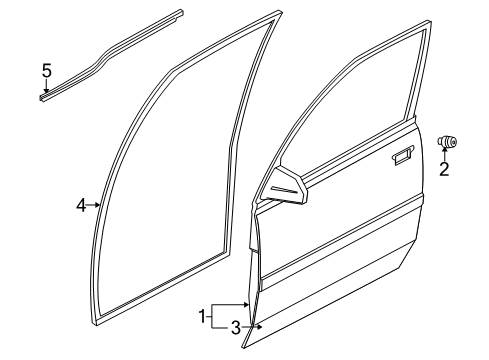 2001 Chevy Tracker Weatherstrip,Front Door Out,LH (On Esn) Diagram for 30027169