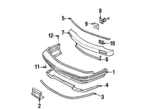 1996 Oldsmobile LSS Front Bumper Diagram