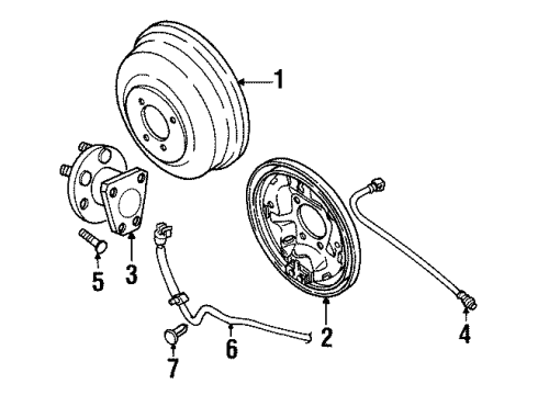 1998 Saturn SL Rear Brakes Diagram 2 - Thumbnail