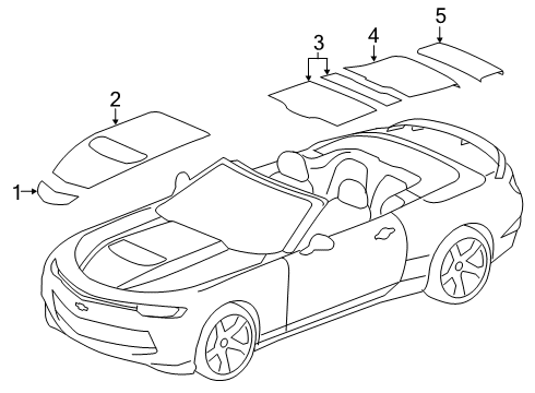 2021 Chevy Camaro Decal, Rear Compartment Lid *White Diagram for 84094421