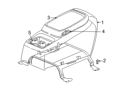 2000 Chevy Silverado 1500 Cover,Front Floor Console Diagram for 12475016