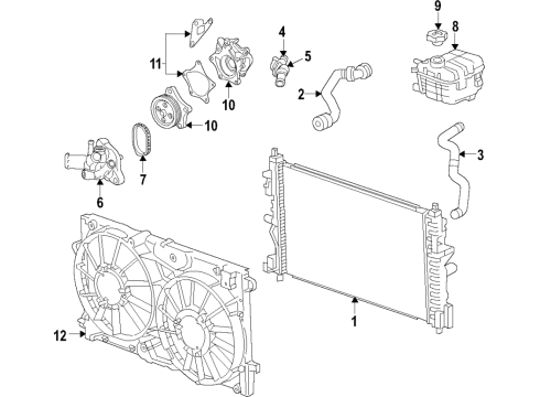 2018 Chevy Volt Shroud, Engine Coolant Fan Diagram for 84153646