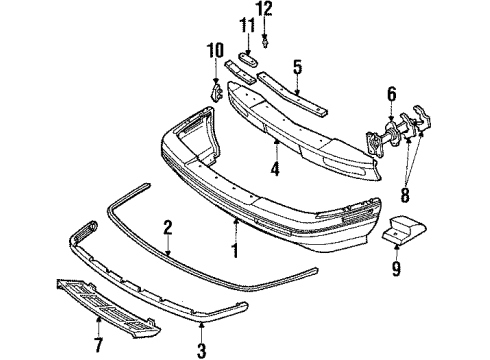 1989 Chevy Corsica Shim, Front Bumper Imp Bar Diagram for 10051921