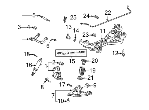 2002 Pontiac Montana Rear Suspension, Control Arm Diagram 1 - Thumbnail