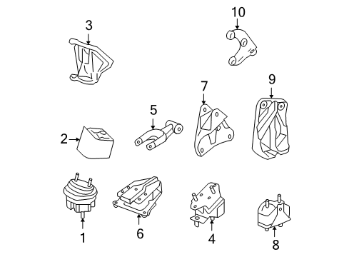 2009 Chevy Impala Engine & Trans Mounting Diagram 2 - Thumbnail