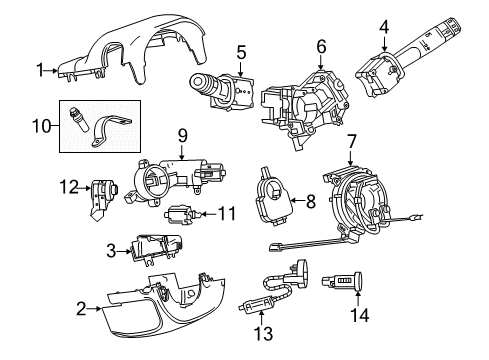 2016 Buick Regal Shroud, Switches & Levers Diagram