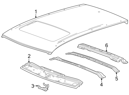 2024 Chevy Trax PANEL ASM-RF FRT HDR Diagram for 60006119