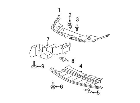 2010 Chevy Malibu Deflector,Radiator Air Lower Diagram for 25903675