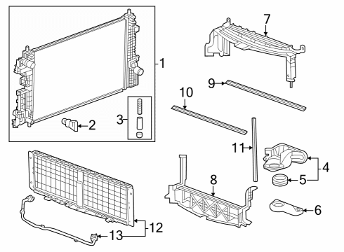 2024 Buick Encore GX Radiator & Components Diagram 1 - Thumbnail