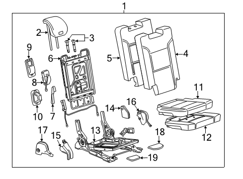 2018 Chevy Suburban Cover Assembly, 3Rd Row Seat Back *Dune Diagram for 23495021