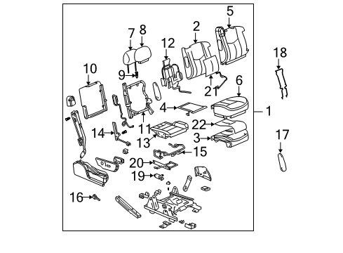 2004 Chevy Silverado 1500 Cover,Passenger Seat Back Cushion *Pewter Diagram for 89041034