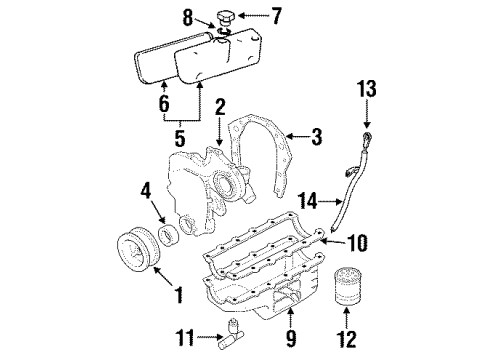 1998 Pontiac Grand Prix Engine Parts & Mounts, Timing, Lubrication System Diagram 1 - Thumbnail