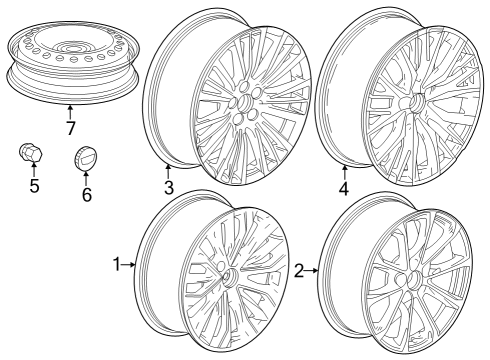 2024 Cadillac XT4 WHEEL-FRT & RR *MEDIUM ANDRO Diagram for 84580951