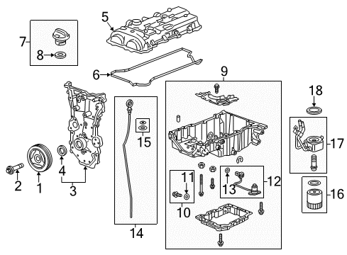 2019 Cadillac CTS Engine Parts & Mounts, Timing, Lubrication System Diagram 4 - Thumbnail