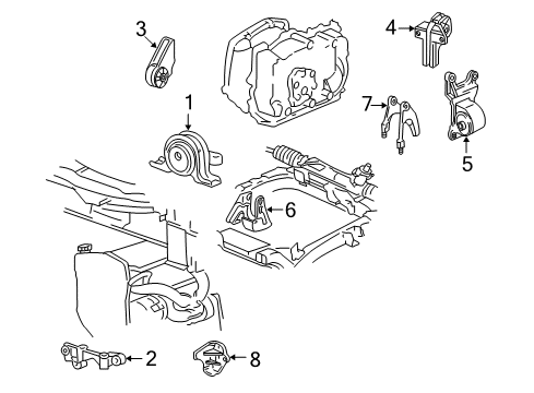 2004 Pontiac Grand Am Engine & Trans Mounting Diagram 2 - Thumbnail