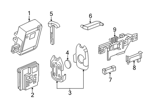 2024 Chevy Silverado 3500 HD TRANSMITTER ASM-R/CON DR LK & THEFT DTRNT Diagram for 13548437