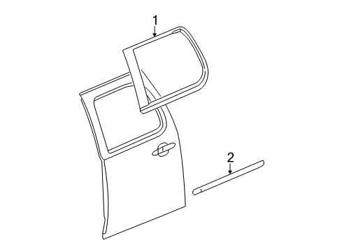 2010 Cadillac Escalade EXT Exterior Trim - Rear Door Diagram