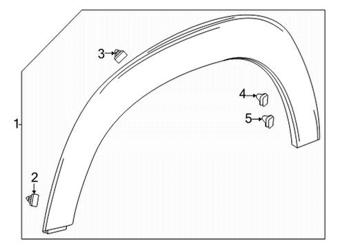 2022 Chevy Trailblazer MOLDING ASM-FRT WHL OPG *BLACK Diagram for 42810383