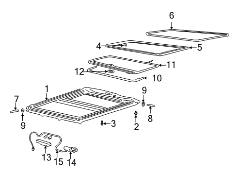 2001 Pontiac Bonneville Hose Assembly, Sun Roof Housing Front Drain Diagram for 25675879