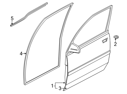 2001 Chevy Tracker Weatherstrip,Front Door Opening,LH (On Esn) Diagram for 30028276