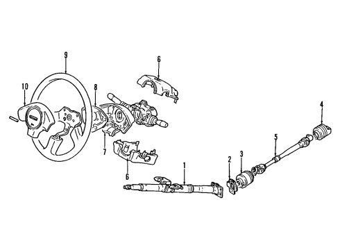 1998 Chevy Tracker Steering Column, Lower Shaft Diagram for 30019584