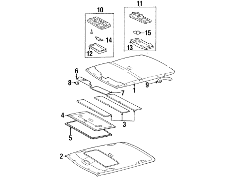 1999 Chevy Prizm HANDLE, Rear Quarter and Roof Rail Assist Diagram for 94858358