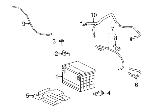 2010 Cadillac CTS Bolt,Battery Hold Down Retainer Diagram for 11509853