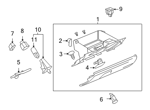 2005 Cadillac XLR Glove Box Diagram