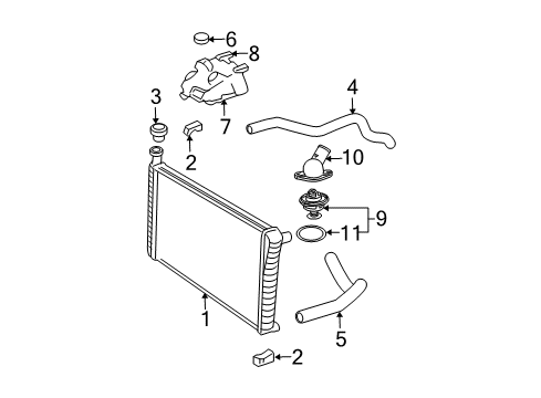 2003 GMC Savana 1500 Hose Assembly Assembly, Radiator Outlet Diagram for 25757839